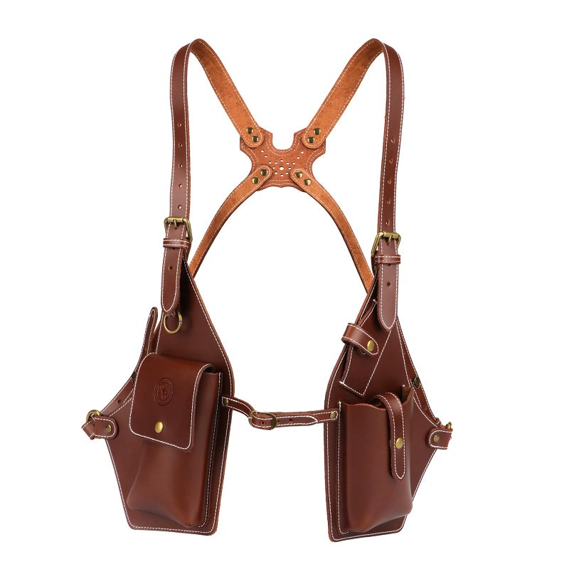 TOURBN Tourbon Hidden Underarm Leather Shoulder Holster Wallet Pocket Anti-Theft Multipurpose Concealed Double Armpit Phone Pouch Adjustable Straps - Image 1