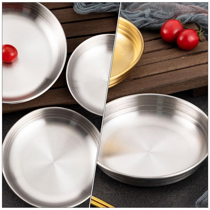 Stainless Steel Flat Bottom Sauce Plate 13.5cm Small Serving Bowl for Korean Kimchi and Cold Appetizers - Image 4