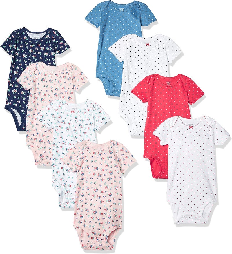 Carter's Baby Girls 8-pack Short-sleeve Bodysuits - Image 1