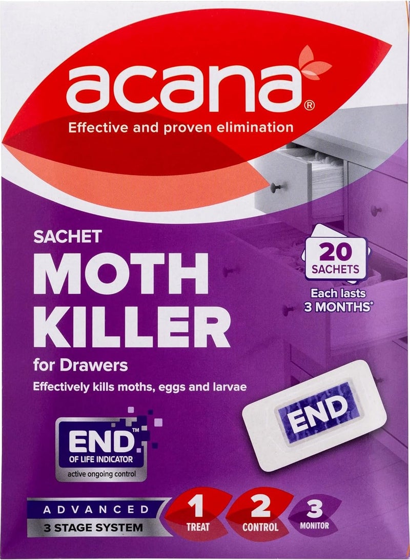 Acana Sachet Moth Killer and Freshner Lavendar 20 Sachet - Image 1