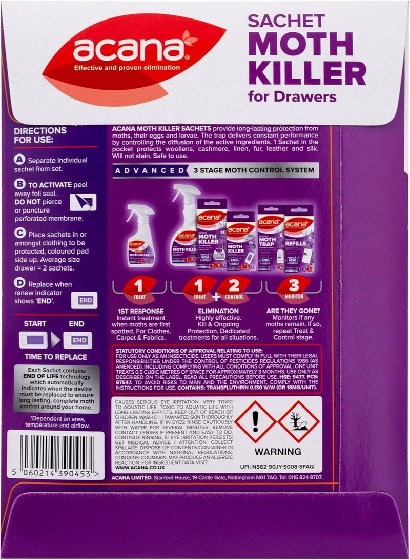 Acana Sachet Moth Killer and Freshner Lavendar 20 Sachet - Image 2
