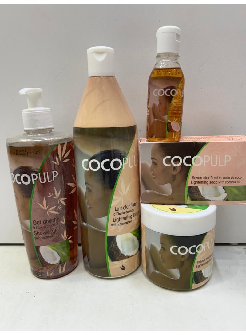 Cocopulp clarifiante lightening creme Lotion Oil Soap Complete Set 5