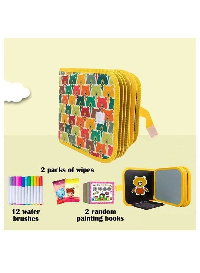 ZCM-HAPPY Kids Drawing Board Educational Drawing Blackboard Doodle Board Reusable 12 Pens  - Image 1