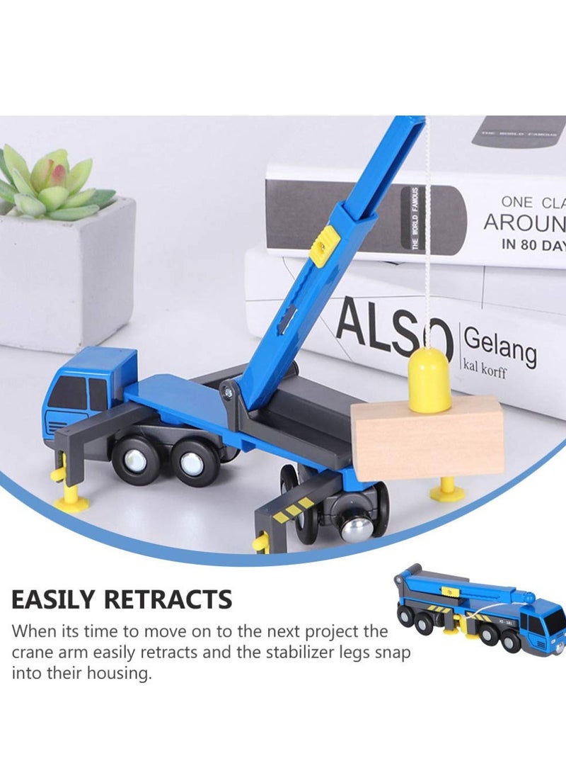 Excefore Construction Vehicles Cranes Toys, Construction Vehicle Toys, Crane Truck Pull Back Cars for Child Toddlers Kids, Blue - Image 5