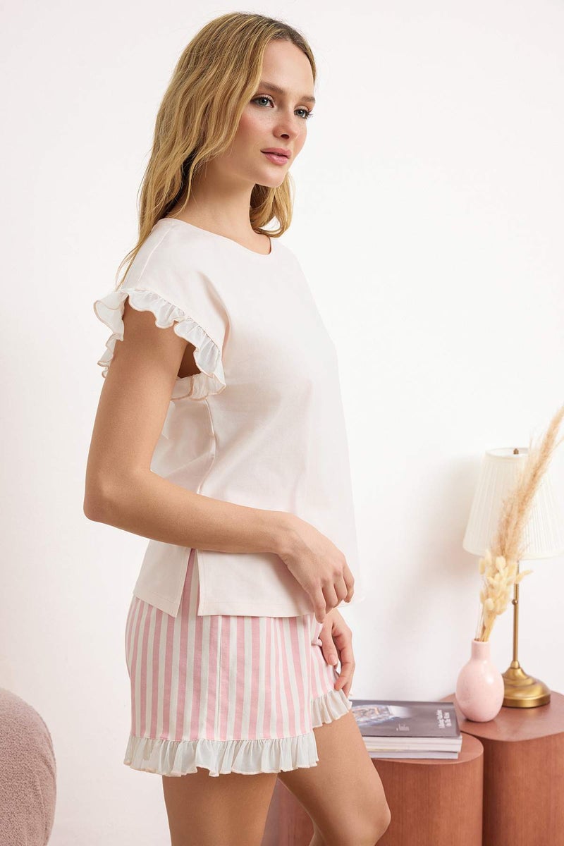 trendyol Powder Printed Stretch Fabric Combed Single Jersey Knitted Pajama Set Thmss26Pt00142 - Image 2
