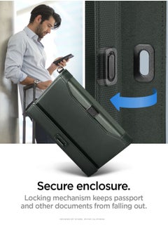 Spigen Passport Cover Holder Card Wallet Travel Documents Organizer Protector Accessories with RFID Blocking Technology SIM Card Pin Included - Military Green  - Image 5