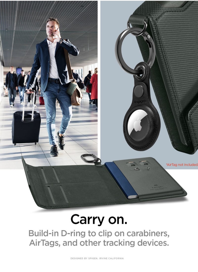 Spigen - Passport Cover Holder Card Wallet Travel Documents Organizer Protector Accessories with RFID Blocking Technology SIM Card Pin Included - Military Green - Image 1