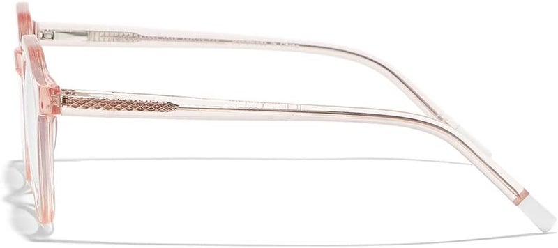 Spectus TYLER Full Rim Acetate Round Pink Frame Clear Lens Unisex Blue Light Glasses - Image 3