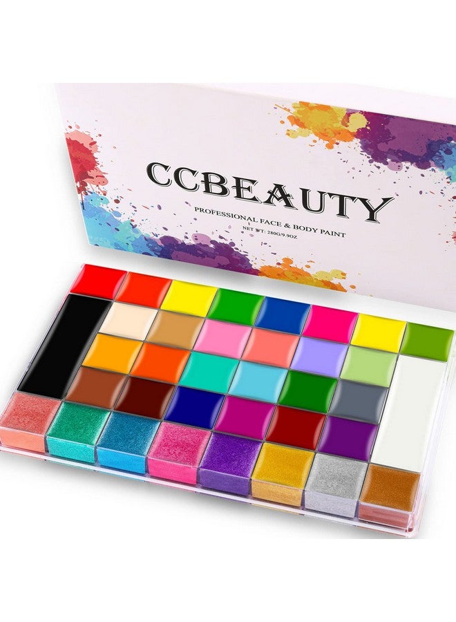 CCbeauty Professional 36 Colors Face Body Paint Palette 10Oz Large Face Painting Kit Non Toxic Hypoallergenic Cream Facepaint For Halloween Sfx Special Effects Costume Cosplay Makeup - Image 2