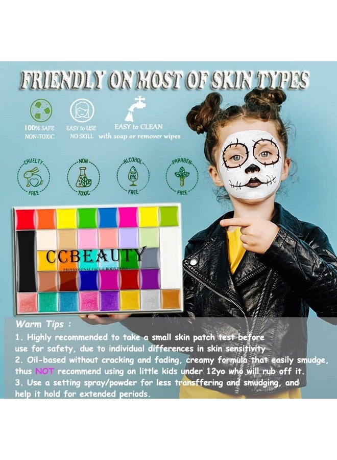CCbeauty Professional 36 Colors Face Body Paint Palette 10Oz Large Face Painting Kit Non Toxic Hypoallergenic Cream Facepaint For Halloween Sfx Special Effects Costume Cosplay Makeup - Image 3