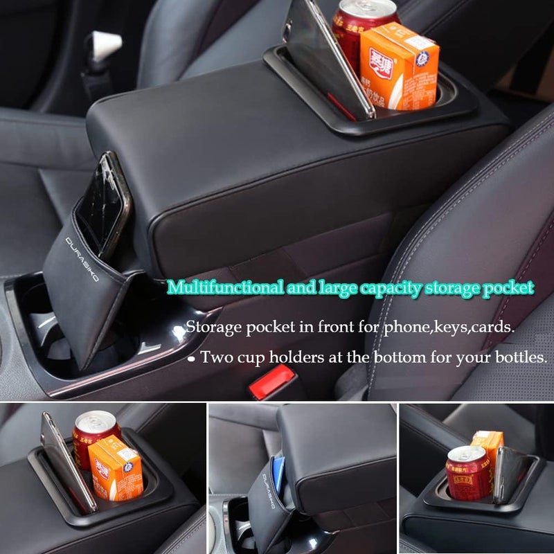 DURASIKO Car Center Console Pad with Cup Holder and Storage Pocket - Image 2