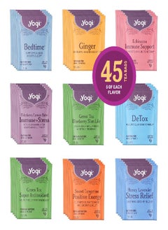 YOGI Yogi Organic Tea Sampler Gift Box (45 Tea Bags) - Assorted Delicious Wellness Teas - 9 Favorite Herbal, Green and Black Teas  - Image 2