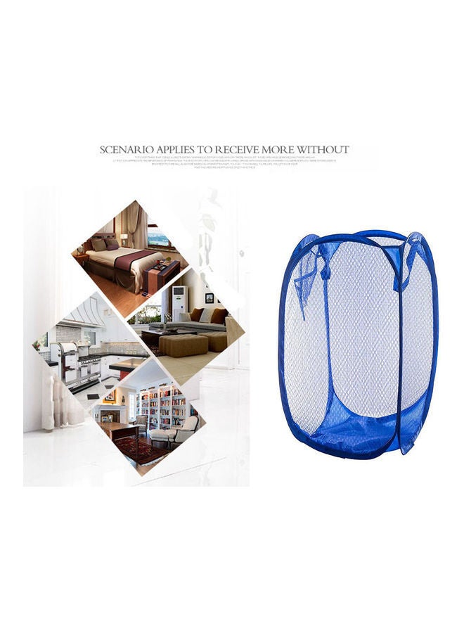 NIBEMINENT 4-Piece Foldable Laundry Basket Blue 40x40x70cm - Image 3