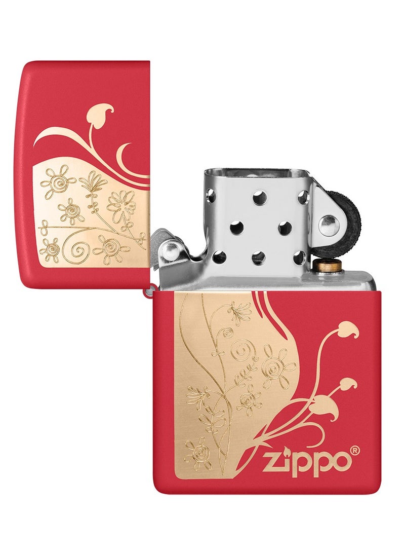 Zippo ولاعة مقاومة للرياح حمراء غير لامعة بتصميم فلورنتيني Mp403834 233 - Image 4