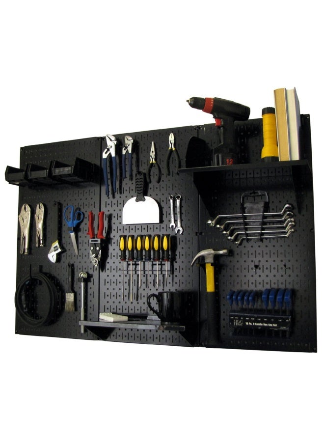 Wall Control Pegboard Organizer   4 ft. Metal Pegboard Standard Tool Storage Kit with Black Toolboard and Black Accessories - Image 3