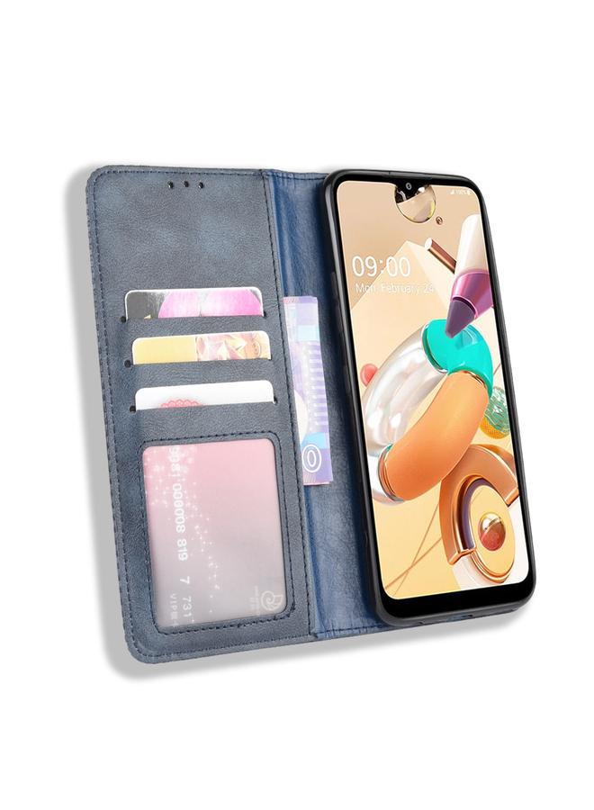 S-TOP Case For LG K41S /K51S Magnetic Buckle Retro Crazy Horse Texture Horizontal Flip Leather Case, with Holder & Card Slots & Photo Frame - Image 4