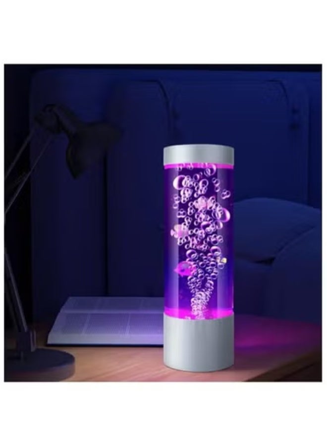 JAJEEK Colorful LED Bubble Fish Lamp – Realistic Artificial Fish Tank with Moving Jellyfish and Color-Changing LED Lights – Soothing Mood Light Aquarium for Desk, Bedroom, Kids & Adults – Relaxing Night Light for Home, Office, Study, or Living Room Décor - Image 1