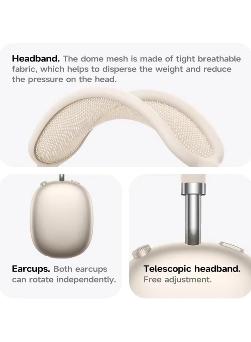 هوكو سماعات رأس W65 Plus ANC لتقليل الضوضاء بتقنية البلوتوث فوق الأذن لاسلكية كبيرة الحجم مع صوت عالي الدقة وسماعات رياضية مع زر - لون النجوم. - Image 2