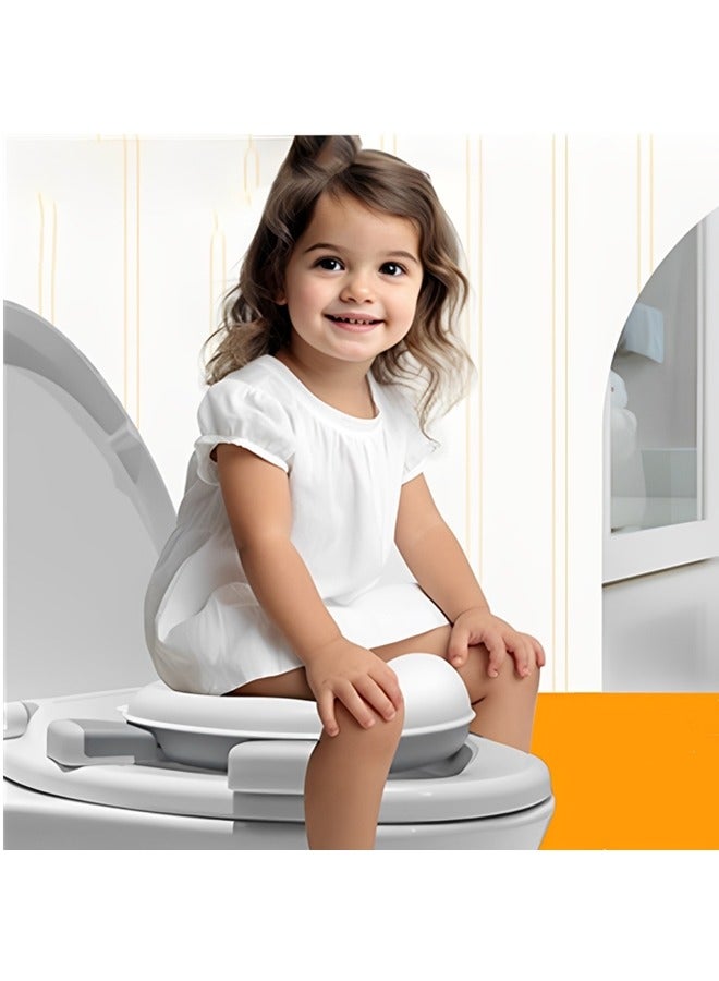 Beauenty Portable Potty Training Toilet for Kids with Storage Bag,Foldable Travel Potty Chair for Outdoor and Indoor Easy to Clean,Toddler Urinal,Potty Training Toilet Seat for Boys and Girls(Gray) - Image 3