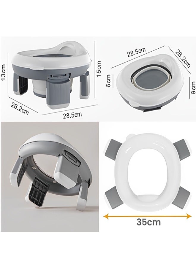 Beauenty Portable Potty Training Toilet for Kids with Storage Bag,Foldable Travel Potty Chair for Outdoor and Indoor Easy to Clean,Toddler Urinal,Potty Training Toilet Seat for Boys and Girls(Gray) - Image 5
