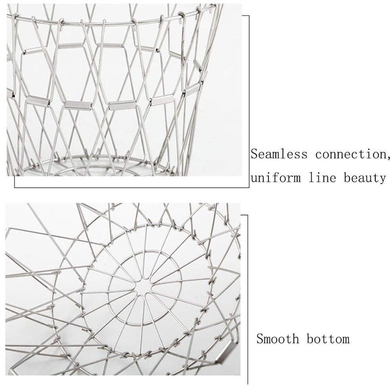 BEE HOME Multipurpose Stainless Steel Fruit and Vegetable Basket for KitchenDiningCenter TableHomeFoldable in 8 Shapes - Image 2