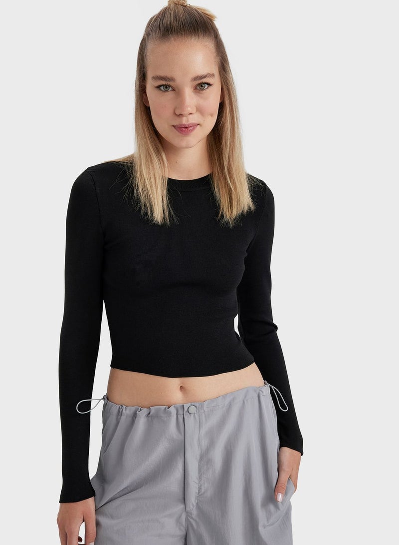 DeFacto Slim Fit Round Neck Sweater  - Image 1