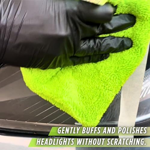 CAR SAAZ Car Headlight Cleaning Kit | Headlight Shiner & Glass Cleaner Combo with Applicator Pad & Microfiber Cloth | Complete Restoration & Shining Kit for Vehicles Glass and Headlights - Image 4