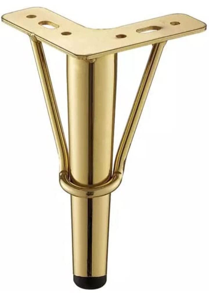 AAKASH DECOR Sofa Furniture Leg 6 Inch 15 Cms PVD Gold Finish U Pin on Cone Shape Sofa Leg Pack of 4 Comes with Warrenty - Image 1