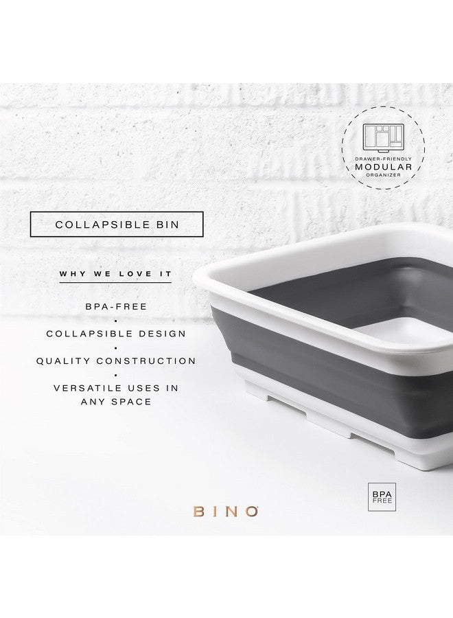 BINO Collapsible Wash Basin - White | Portable Dish Tub | Kitchen | Camping | Sink | Home Essentials | Baby Travel | Folding Dish Pan for Maximum Space Saving - Image 2