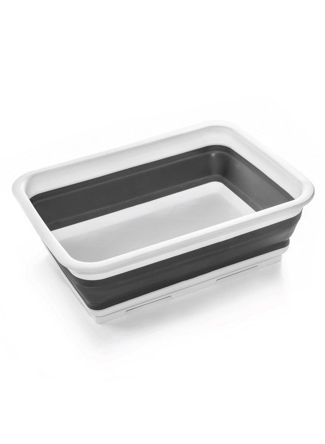 BINO Collapsible Wash Basin - White | Portable Dish Tub | Kitchen | Camping | Sink | Home Essentials | Baby Travel | Folding Dish Pan for Maximum Space Saving - Image 1