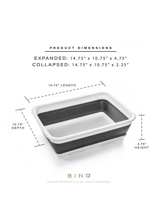 BINO Collapsible Wash Basin - White | Portable Dish Tub | Kitchen | Camping | Sink | Home Essentials | Baby Travel | Folding Dish Pan for Maximum Space Saving - Image 3