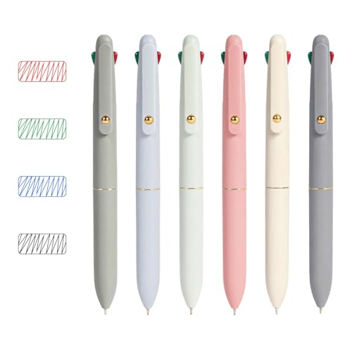 Ddaowanx Multicolor Pens, 4-in-1 Colored Ballpoint Pen 0.5mm Fine Point Smooth Writing,Nurse Accessories for Work,Gifts for Teen Girls,6-Count - Image 2