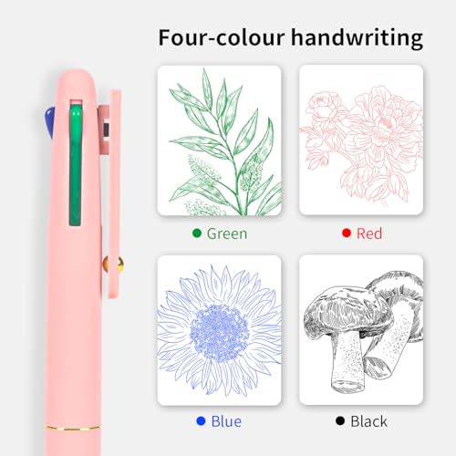 Ddaowanx Multicolor Pens, 4-in-1 Colored Ballpoint Pen 0.5mm Fine Point Smooth Writing,Nurse Accessories for Work,Gifts for Teen Girls,6-Count - Image 5