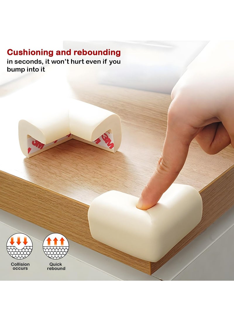 BAYBEE Baybee 10 PCs Baby Safety Corner Guards, Baby Proofing Corner Guards - 3mm Pre-Taped Corner Protectors -Child Safety Edge Cushion Guards for Sharp Edges Protector of Furniture White  - Image 2