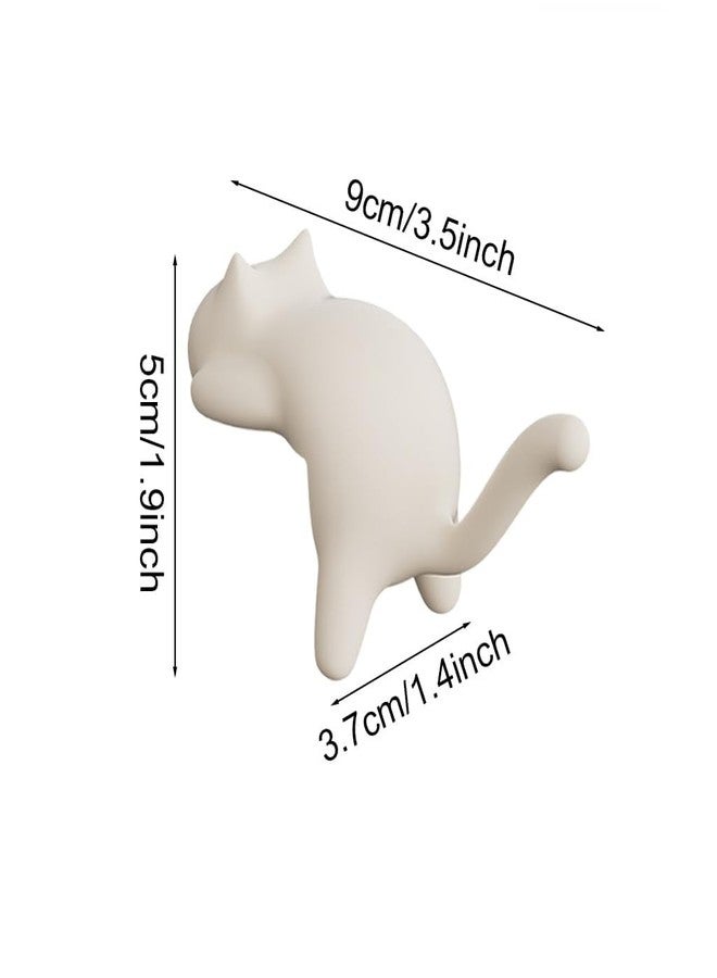 BlissCart 1 Pcs Desk Bag Cat Design Hooks Self Adhesive Entryway Shelf Hooks Desk Ornaments, Decorative Hangers Cartoon Kitty Shelf, Portable Key Purse Holders for Home Office. - Image 2