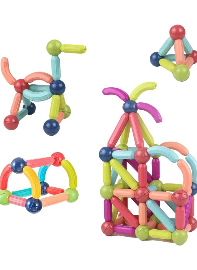 Zashe 84 PCS Magnetic Sticks and Balls – Building Magnets & Toys for Kids, Creative Magnetic Rods & Balls Construction Set  - Image 2