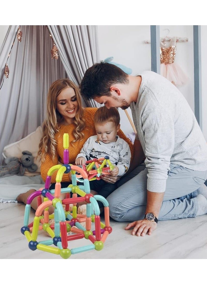 Zashe 84 PCS Magnetic Sticks and Balls – Building Magnets & Toys for Kids, Creative Magnetic Rods & Balls Construction Set  - Image 4