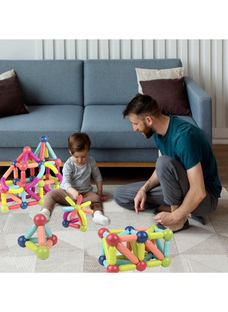 Zashe 84 PCS Magnetic Sticks and Balls – Building Magnets & Toys for Kids, Creative Magnetic Rods & Balls Construction Set  - Image 5