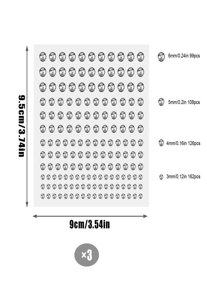 XIHIRCD 495pcs Face Gemstones, Non Piercing Nose Stud Stickers Silver Eyebrow Stud Stickers Lip Studs Stick on Face Rhinestones Diamond Stickers Cool Punk Y2K Makeup Patches for Women Men, Medium - Image 2