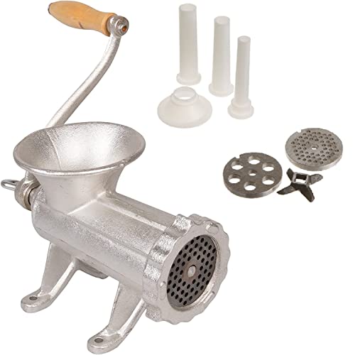 CucinaPro Cast Iron Table Mount Meat Grinder- Manual Mincer Includes Two 3/4" Cutting Disks & Sausage Stuffer Funnel, Heavy Duty- Homemade Ground Beef Burgers, Easy to Use Holiday Cooking Tool, Gift for Him Her - Image 1