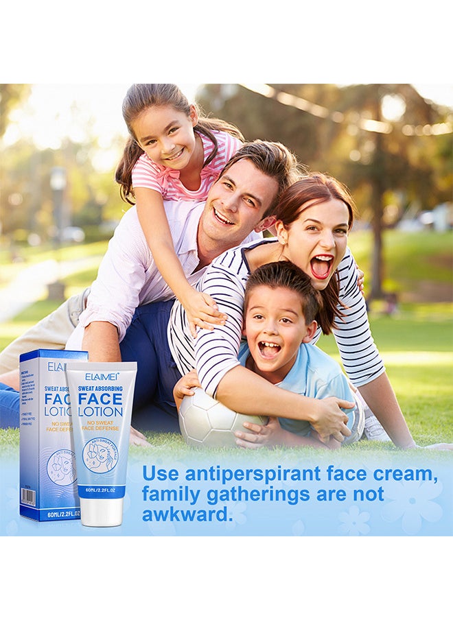 Elaimei - Sweat Absorbing Face Lotion, Helps Keep Your Face, Forehead And Scalp Dry, Helps Control Oily Skin, Shine And Facial Perspiration, Replenishing And Smoothing Formula, Reduces Face And Body Sweating - Image 1