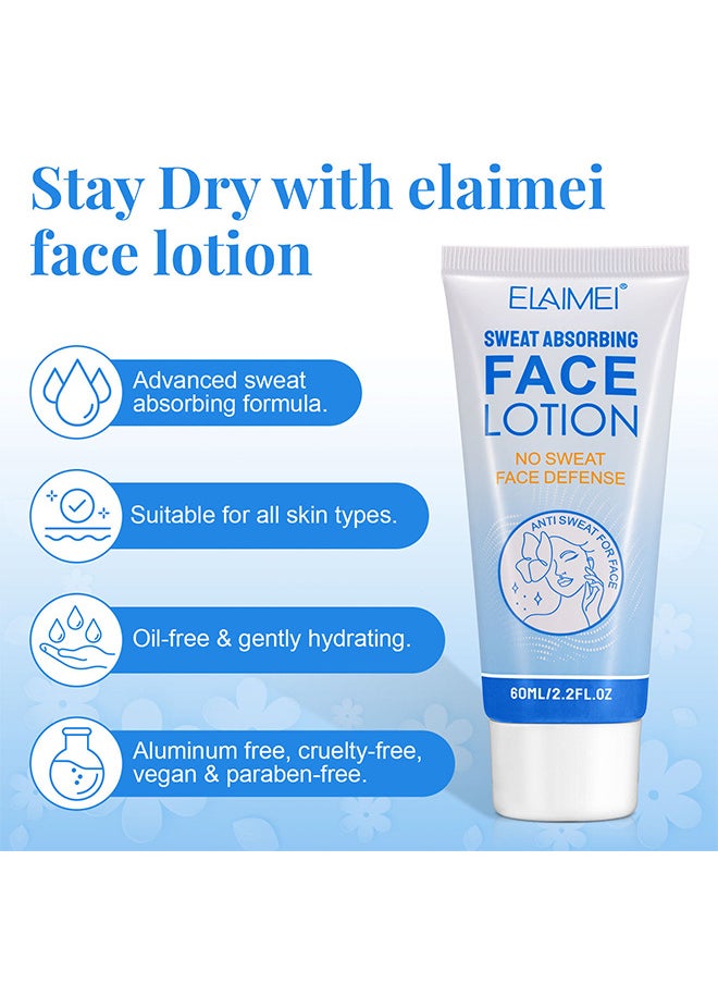 Elaimei - Sweat Absorbing Face Lotion, Helps Keep Your Face, Forehead And Scalp Dry, Helps Control Oily Skin, Shine And Facial Perspiration, Replenishing And Smoothing Formula, Reduces Face And Body Sweating - Image 1