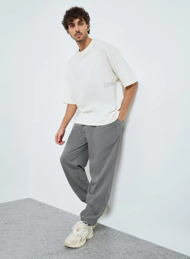 ستايلي بنطال جوغر فليس سميك رمادي