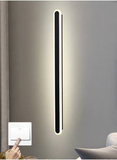 YATAI LIGHTING Modern LED Dimmable Indoor Wall Light Long Strip 3 Color Adjust Dimming Sconce Bar Up Down Lamp Acrylic Aluminum Lighting Fixture Bedroom Living Room Hotel Stairs (Black,80cm 31W)  - Image 1
