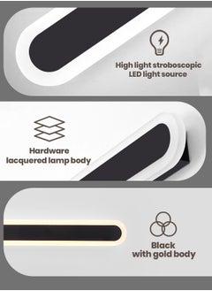 YATAI LIGHTING Modern LED Dimmable Indoor Wall Light Long Strip 3 Color Adjust Dimming Sconce Bar Up Down Lamp Acrylic Aluminum Lighting Fixture Bedroom Living Room Hotel Stairs (Black,80cm 31W)  - Image 4