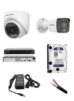 HIKVISION 5Mp Indoor Fixed 2 Camera + Mini Bullet 5Mp Outdoor Fixed 2 Camera + Hikvision 4-Channel Dvr (Digital Video Recorder) From The Turbo Hd Series. + Wd Hard Drive Specially Designed For Security Video Recording Systems.1Tb (Purple) + Power Adapter 12V 5Amp + Rg59 Cable Coaxial Cable Designed For Use In Video Surveillance (Cctv) Systems. 