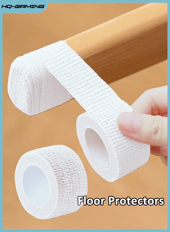 HQ-GAMING Chair Leg Floor Protectors, Furniture Feet Pads, Non-Slip Rubber Furniture Pads, Self Adhesive Anti Slip Furniture Chair Leg Pads, Non Slip Tape Floor Protectors, High Elastic Furniture Leg Socks (White)  - Image 1