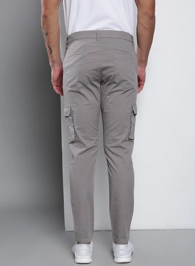 Dennis Lingo  Men's Graphite Grey Tapered Fit Cargo Pants for Men | Best Price UAE