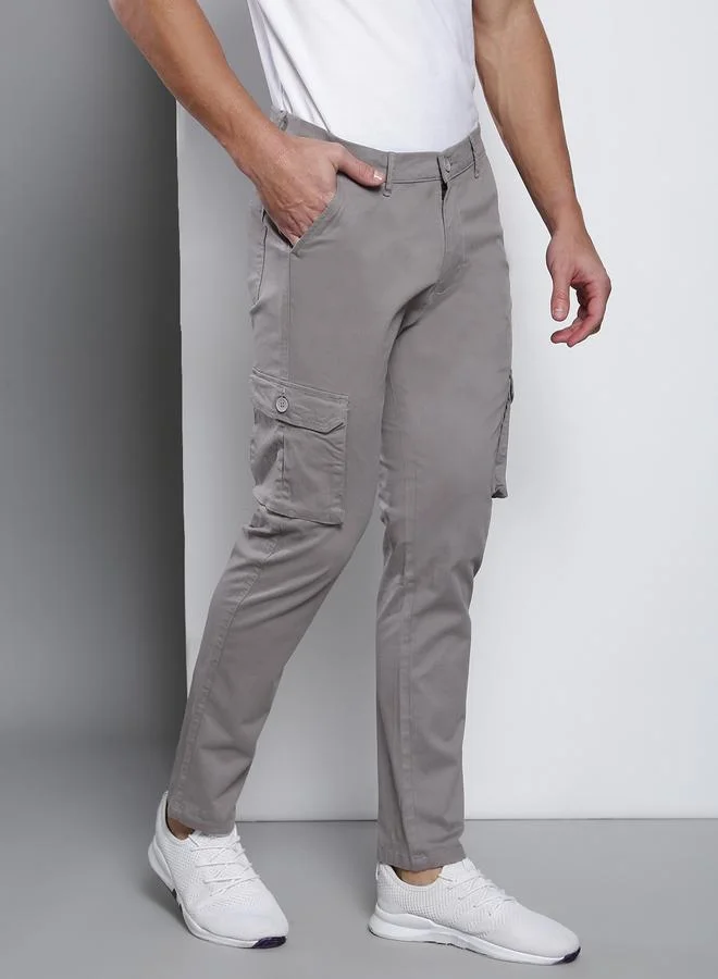 Dennis Lingo  Men's Graphite Grey Tapered Fit Cargo Pants for Men | Best Price UAE