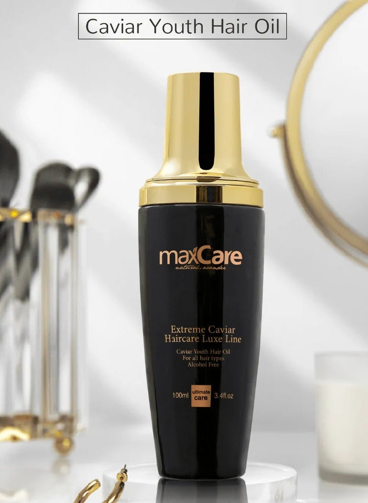 Maxcare Caviar Youth Hair Oil 100ml – Deep Repair & Nourishment for Dry, Colored, or Damaged Hair - Image 5